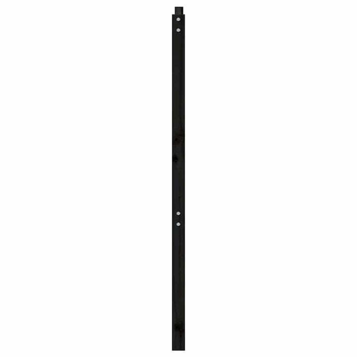 sengegærde 206x4x100 cm massivt fyrretræ sort