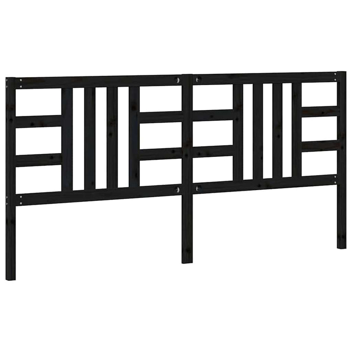 sengegærde 206x4x100 cm massivt fyrretræ sort