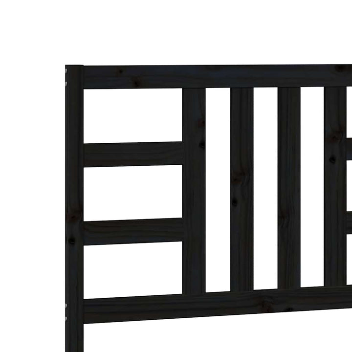 sengegærde 206x4x100 cm massivt fyrretræ sort