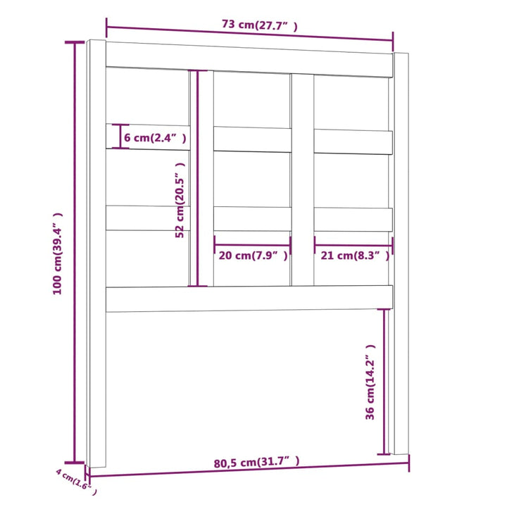sengegærde 80,5x4x100 cm massivt fyrretræ grå