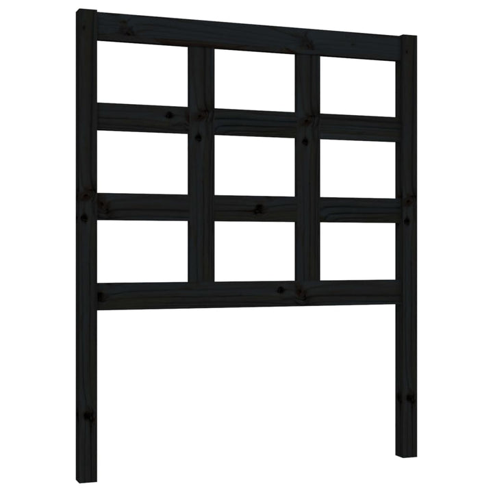 sengegærde 80,5x4x100 cm massivt fyrretræ sort