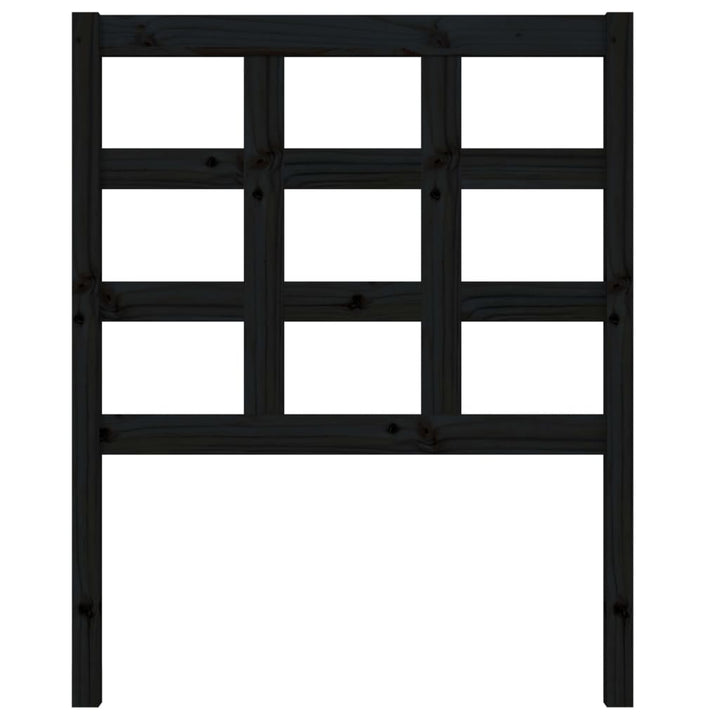 sengegærde 80,5x4x100 cm massivt fyrretræ sort