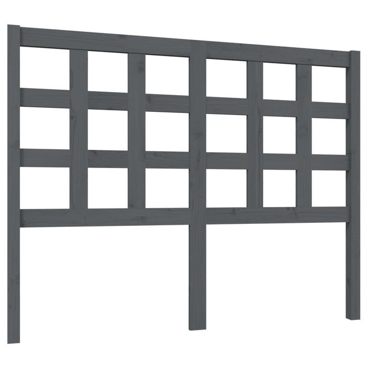 sengegærde 125,5x4x100 cm massivt fyrretræ grå