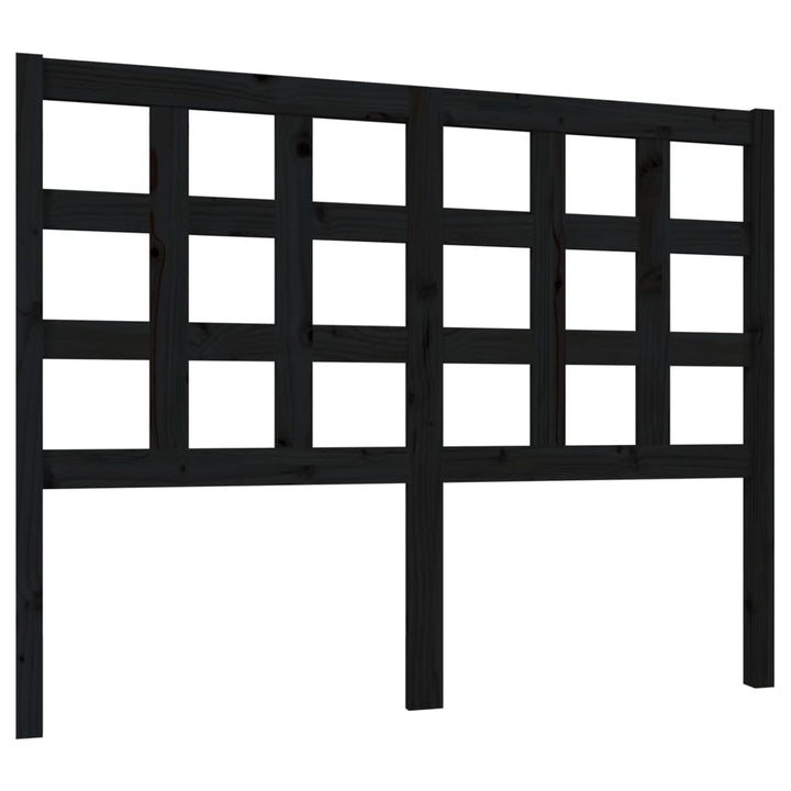 sengegærde 125,5x4x100 cm massivt fyrretræ sort