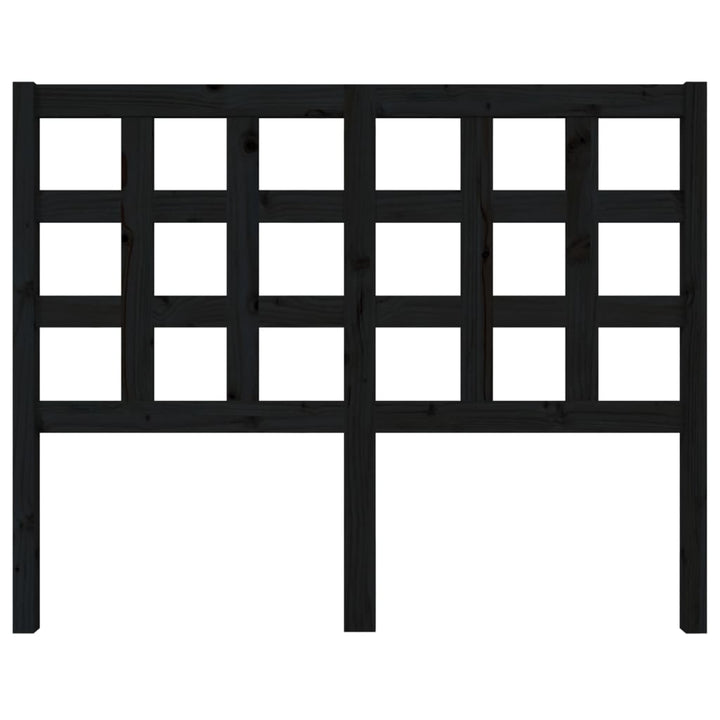 sengegærde 125,5x4x100 cm massivt fyrretræ sort
