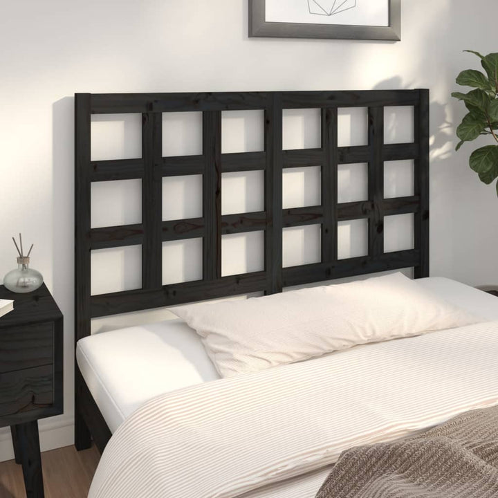 sengegærde 125,5x4x100 cm massivt fyrretræ sort