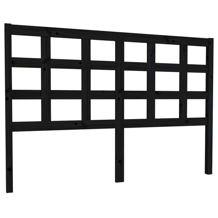 sengegærde 145,5x4x100 cm massivt fyrretræ sort