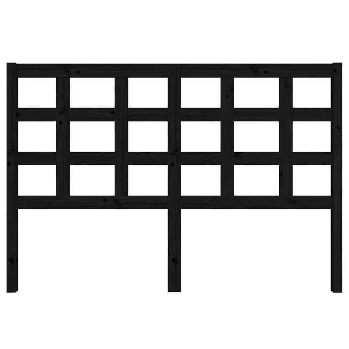 sengegærde 145,5x4x100 cm massivt fyrretræ sort