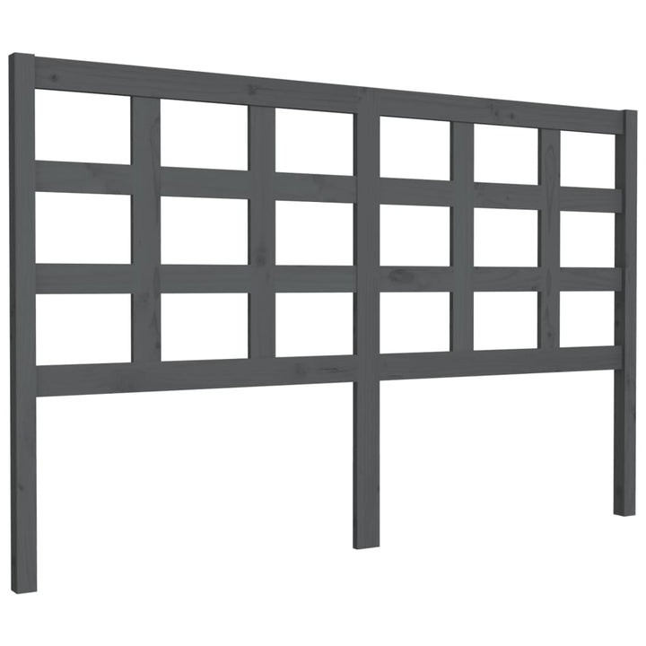 sengegavl 156x4x100 cm massivt fyrretræ grå