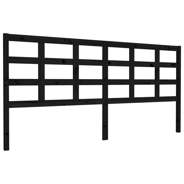 sengegærde 205,5x4x100 cm massivt fyrretræ sort