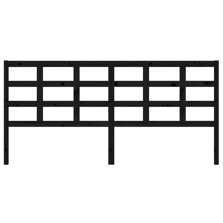 sengegærde 205,5x4x100 cm massivt fyrretræ sort