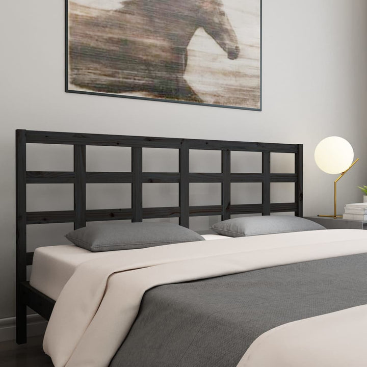 sengegærde 205,5x4x100 cm massivt fyrretræ sort