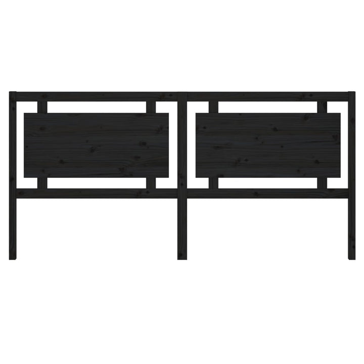 sengegærde 205,5x4x100 cm massivt fyrretræ sort