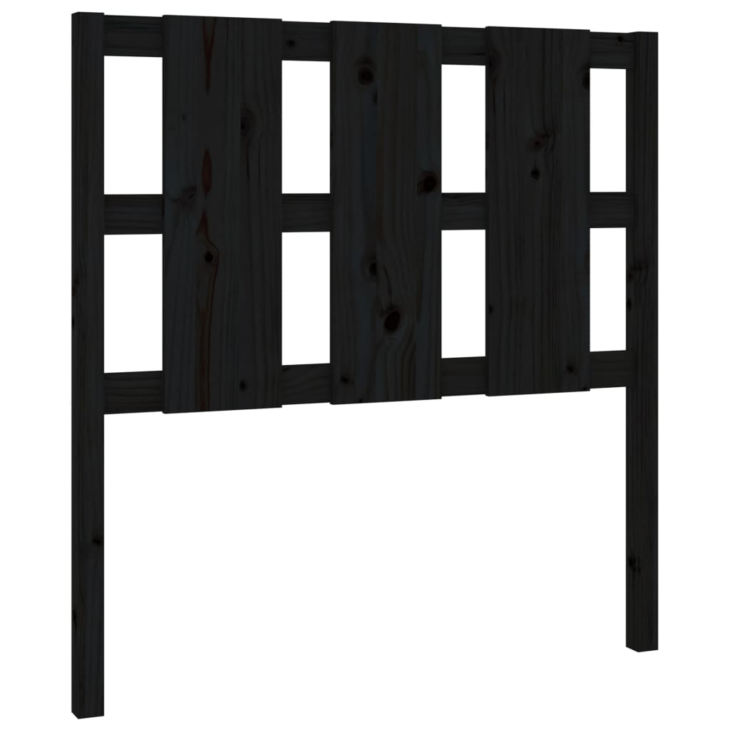 sengegærde 105,5x4x100 cm massivt fyrretræ sort