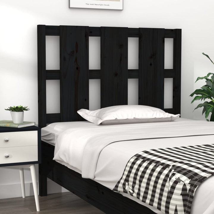 sengegærde 105,5x4x100 cm massivt fyrretræ sort