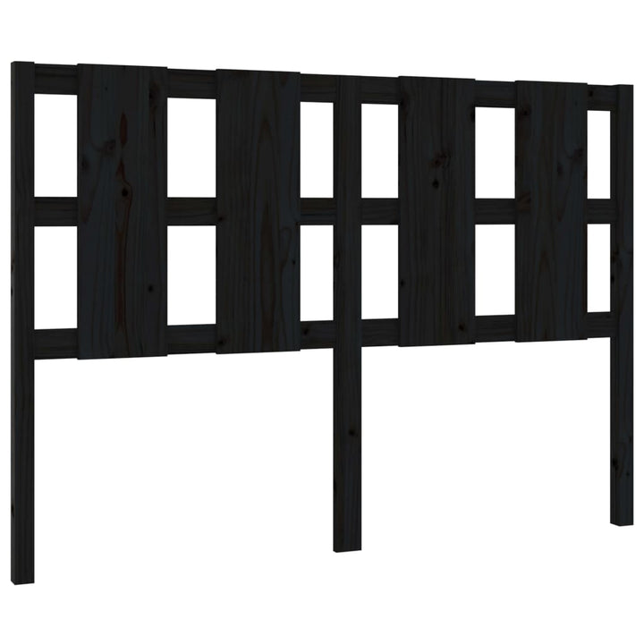 sengegærde 125,5x4x100 cm massivt fyrretræ sort