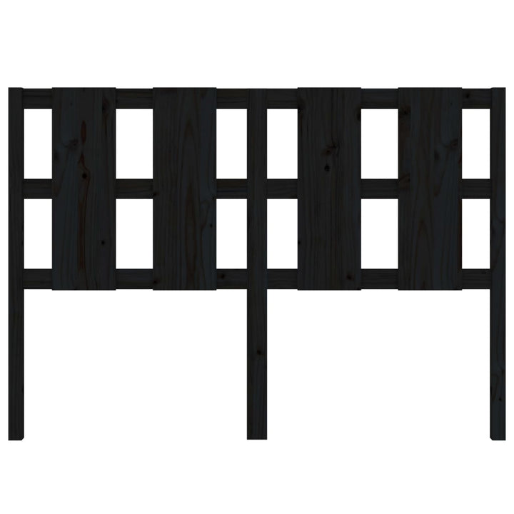 sengegærde 125,5x4x100 cm massivt fyrretræ sort