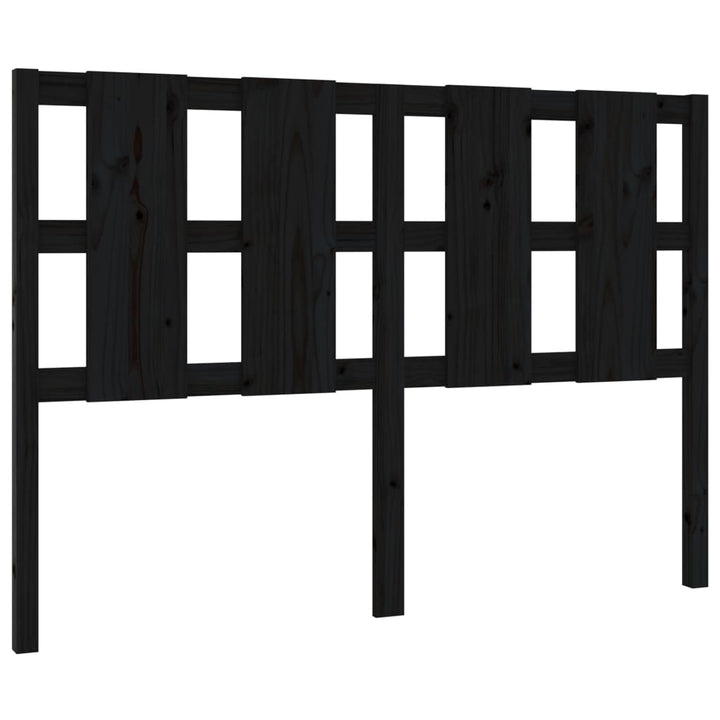 sengegærde 145,5x4x100 cm massivt fyrretræ sort