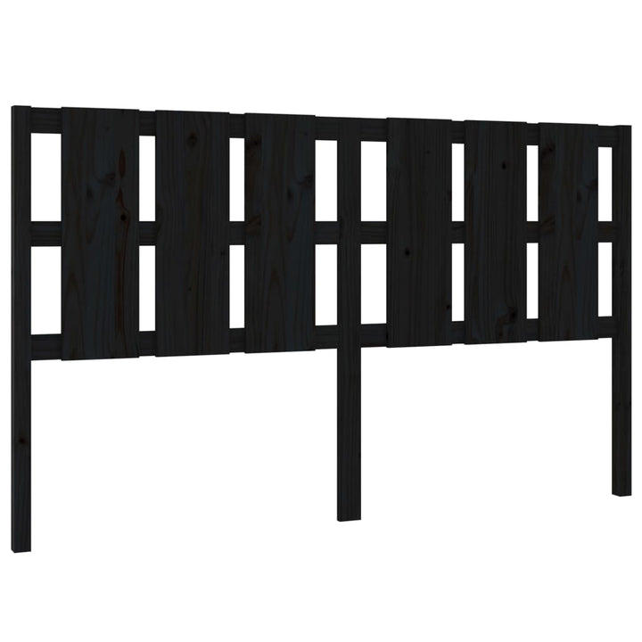 sengegærde 165,5x4x100 cm massivt fyrretræ sort