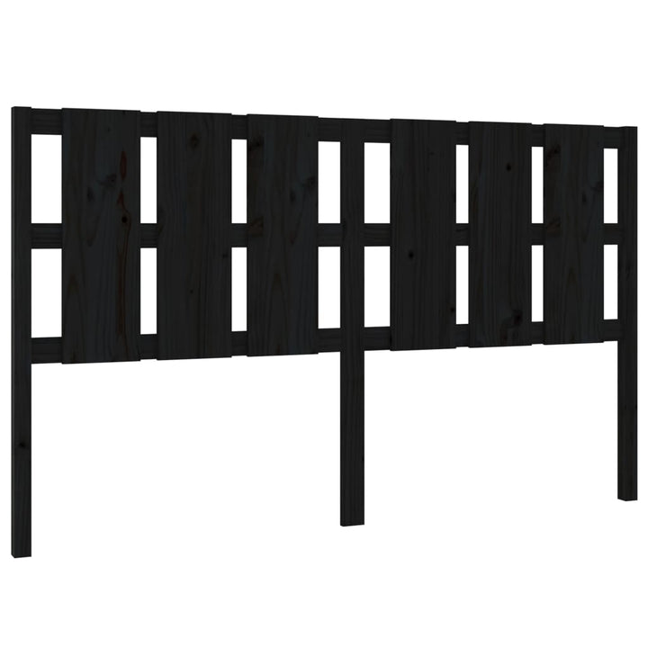 sengegærde 185,5x4x100 cm massivt fyrretræ sort