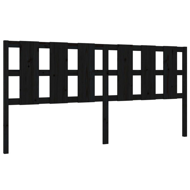 sengegærde 205,5x4x100 cm massivt fyrretræ sort