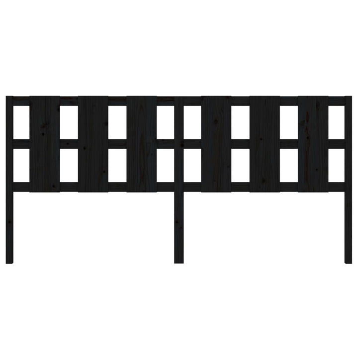 sengegærde 205,5x4x100 cm massivt fyrretræ sort