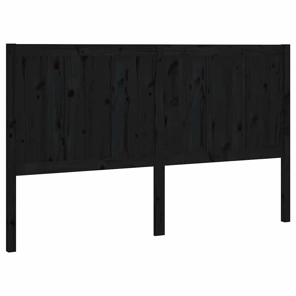 sengegærde 125,5x4x100 cm massivt fyrretræ sort