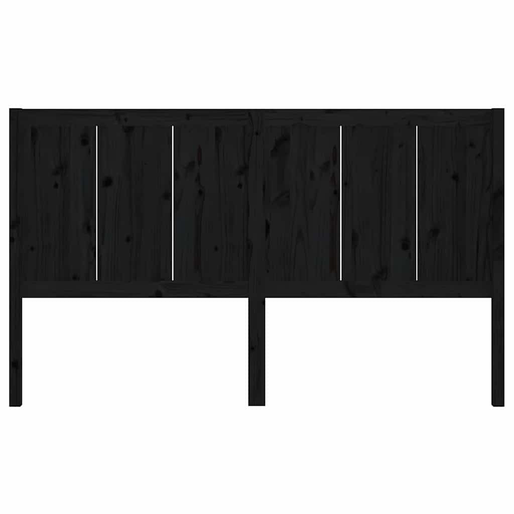 sengegærde 125,5x4x100 cm massivt fyrretræ sort