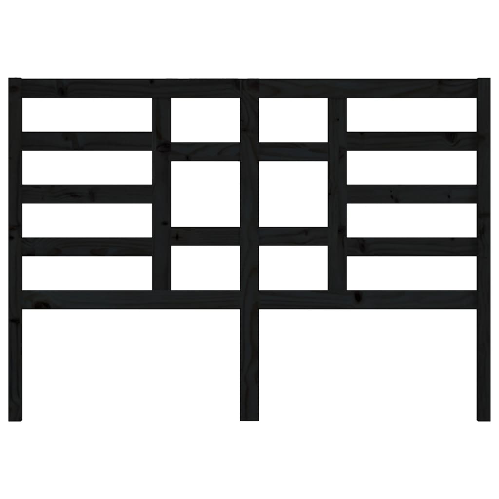 sengegærde 146x4x104 cm massivt fyrretræ sort
