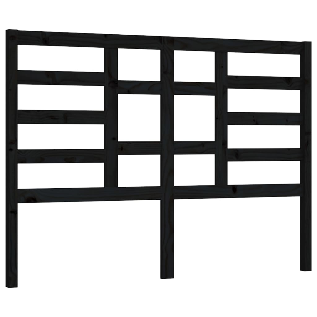 sengegærde 156x4x104 cm massivt fyrretræ sort