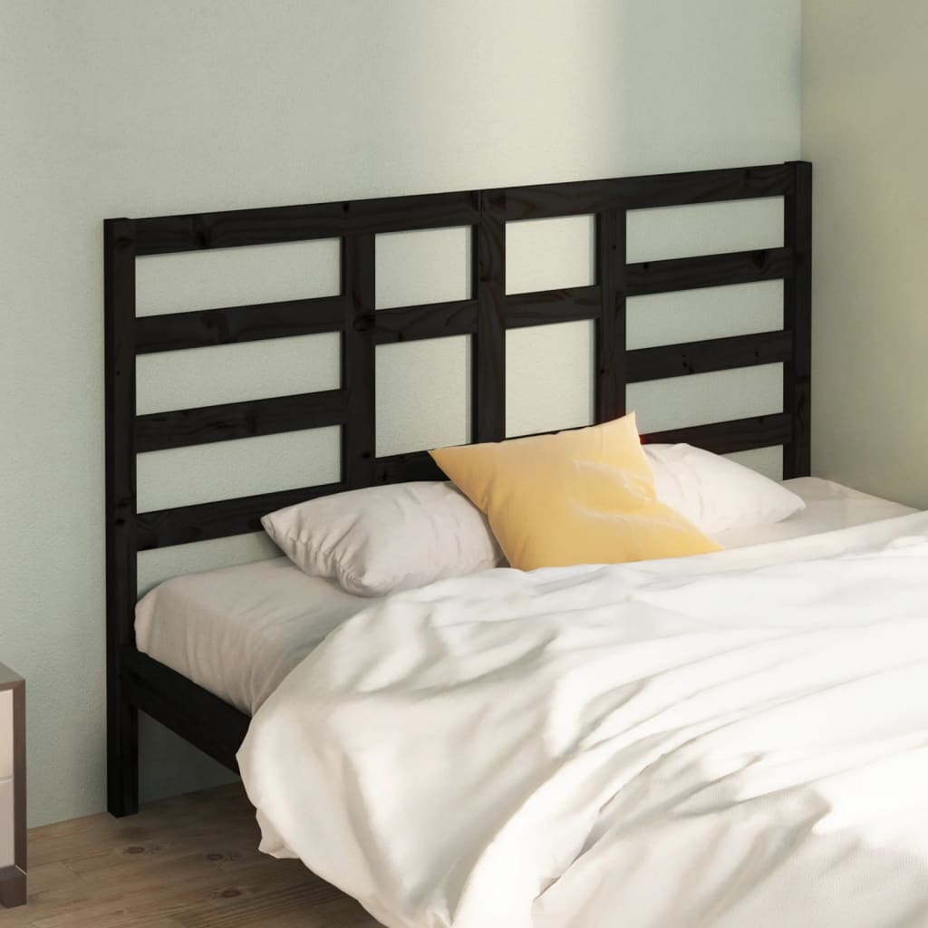 sengegærde 156x4x104 cm massivt fyrretræ sort