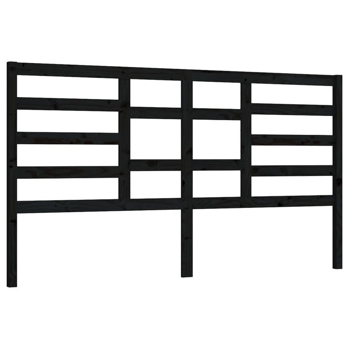sengegærde 206x4x104 cm massivt fyrretræ sort