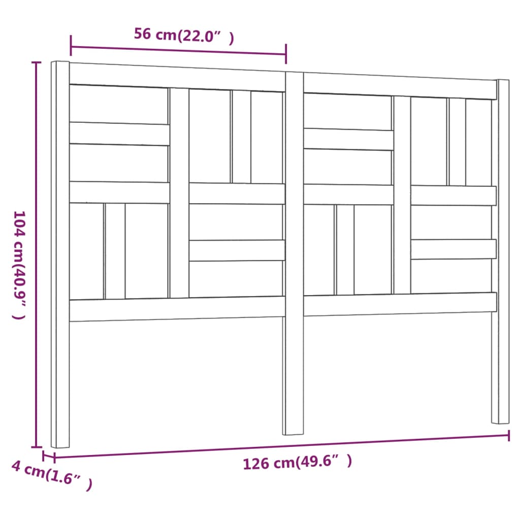 sengegærde 126x4x104 cm massivt fyrretræ grå
