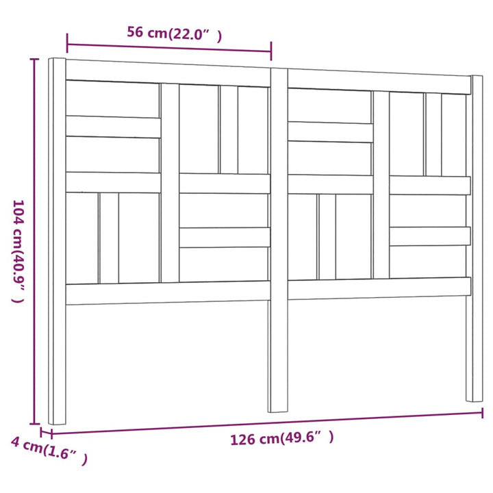 sengegærde 126x4x104 cm massivt fyrretræ grå
