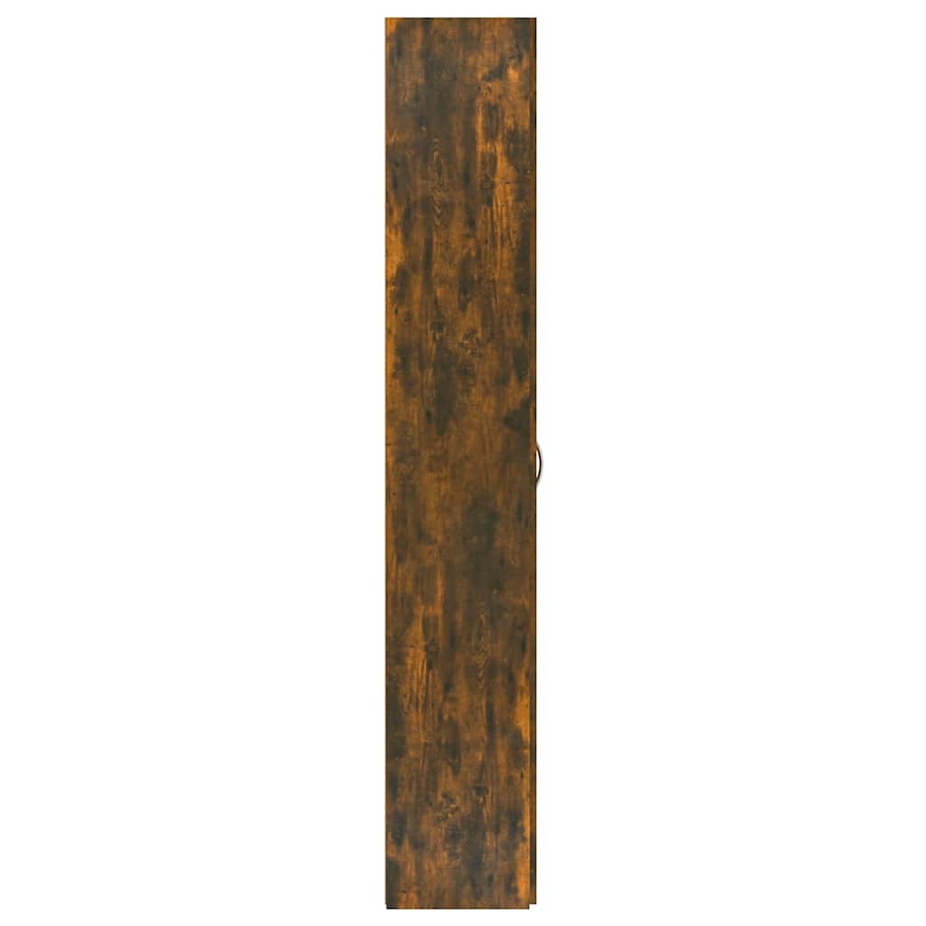 kontorskab 60x32x190 cm konstrueret træ røget egetræ