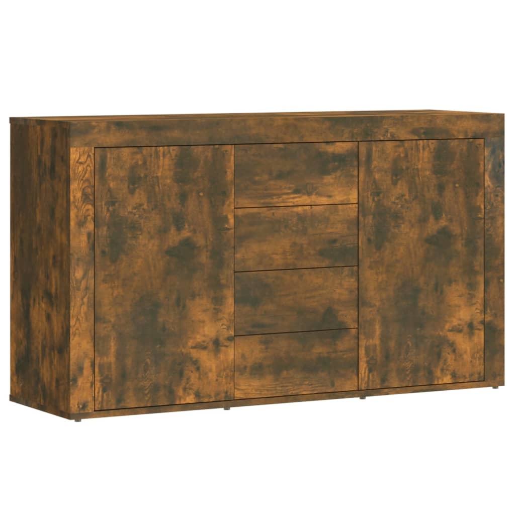 skænk 120x36x69 cm konstrueret træ røget egetræsfarve
