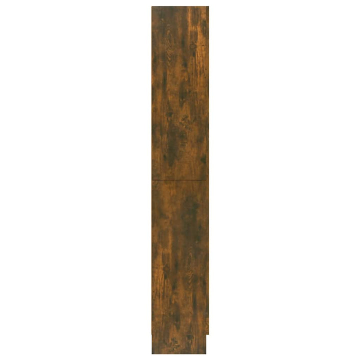 vitrineskab 82,5x30,5x185 cm konstrueret træ røget egetræ