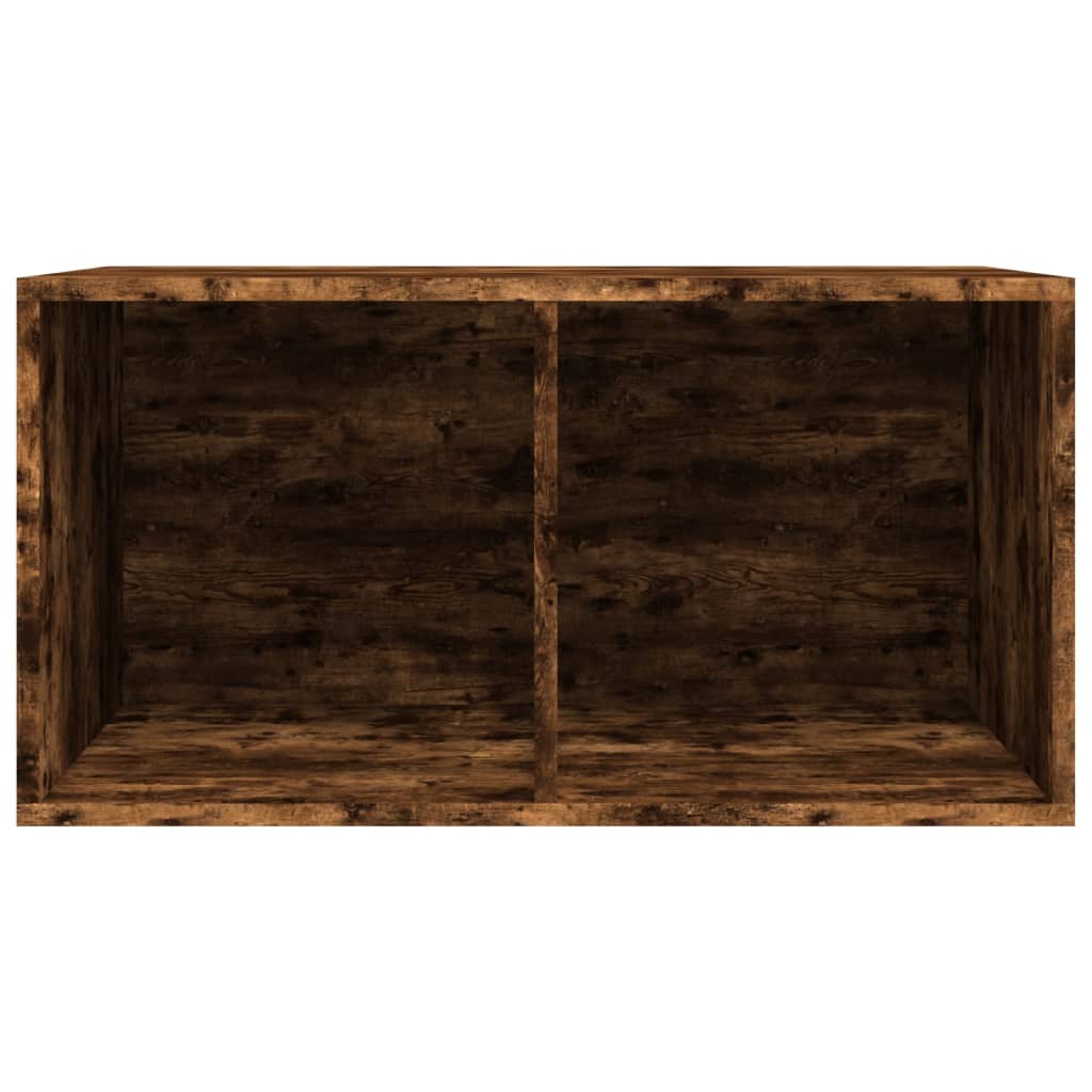 opbevaringsreol til lp'er 71x34x36 cm konstrueret træ røget eg