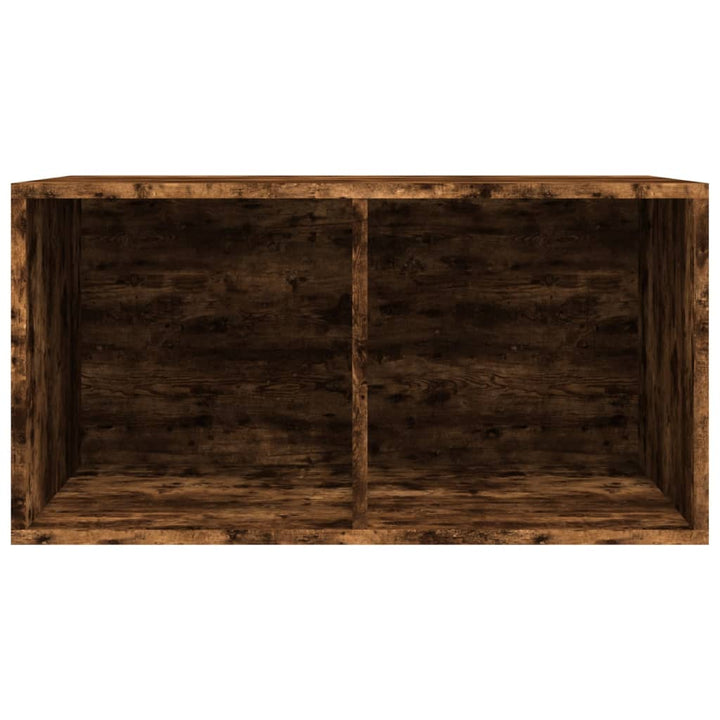 opbevaringsreol til lp'er 71x34x36 cm konstrueret træ røget eg