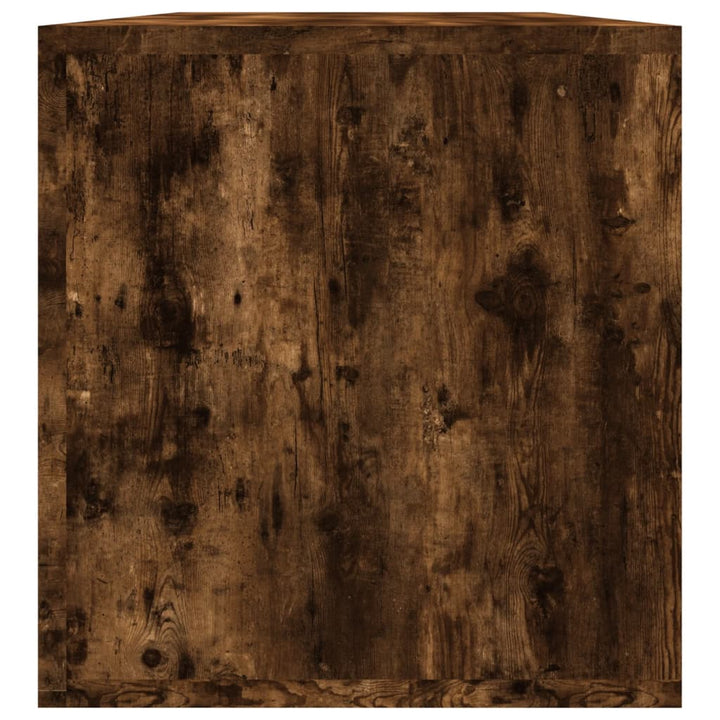 opbevaringsreol til lp'er 71x34x36 cm konstrueret træ røget eg