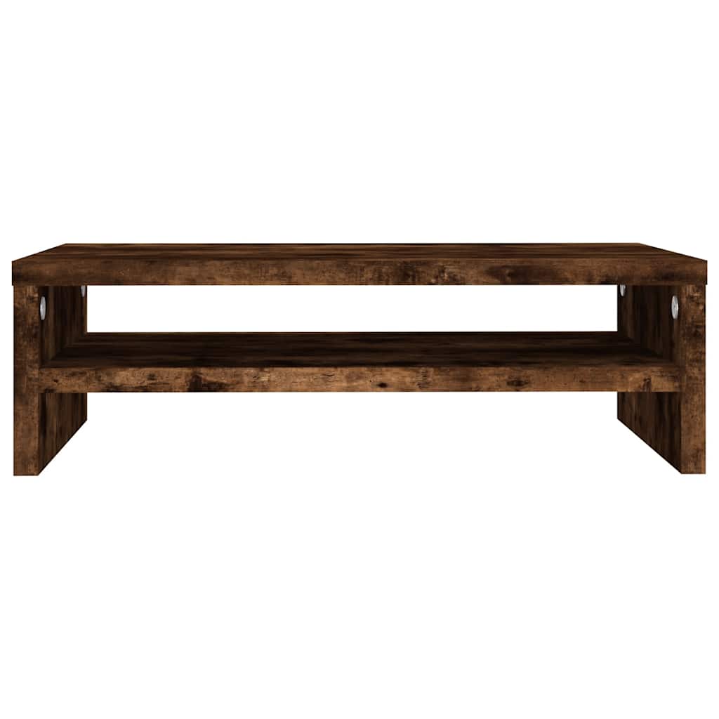 skærmstander 42x24x13 cm konstrueret træ røget egetræsfarve