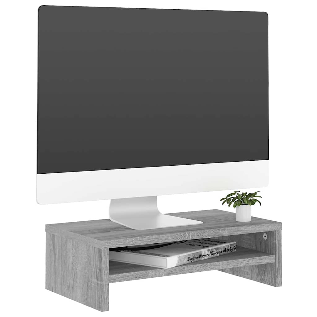 skærmstander 42x24x13 cm konstrueret træ grå sonoma-eg