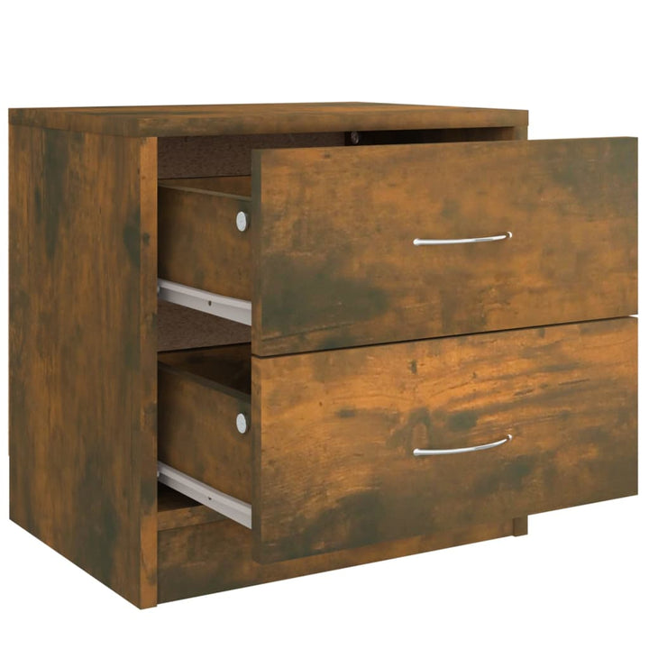 sengebord 40x30x40 cm konstrueret træ røget egetræsfarve
