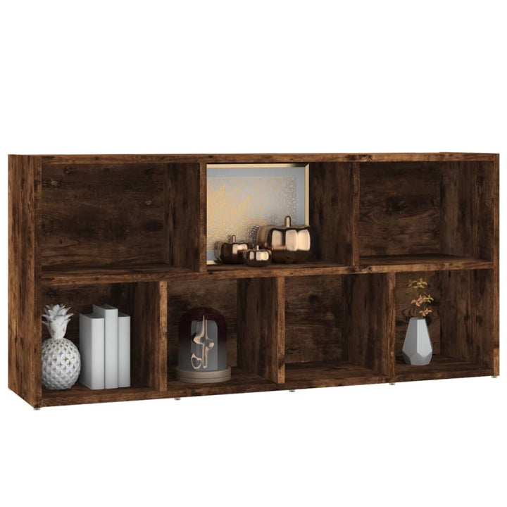 bogreol 50x25x106 cm røget egetræsfarve