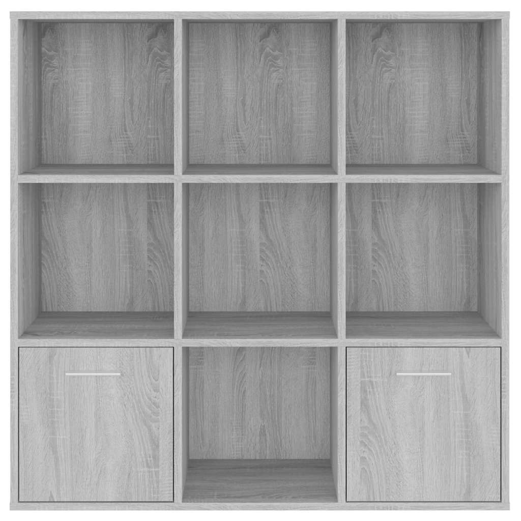 bogreol 98x30x98 cm grå sonoma-eg