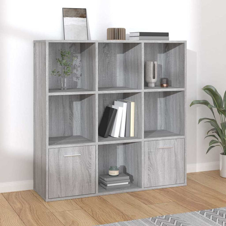bogreol 98x30x98 cm grå sonoma-eg