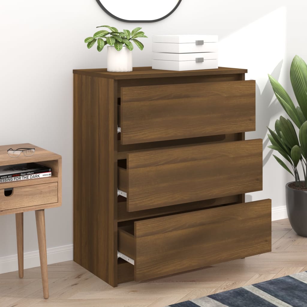 skænk 60x35x76 cm konstrueret træ brun egetræsfarve
