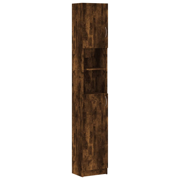 badeværelsesskab 32x25,5x190 cm konstrueret træ røget egetræ