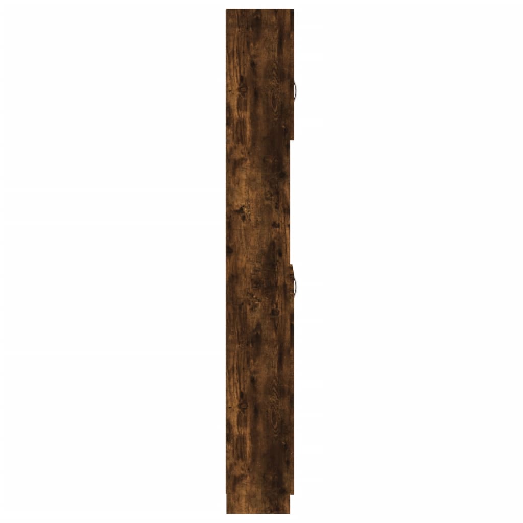 badeværelsesskab 32x25,5x190 cm konstrueret træ røget egetræ