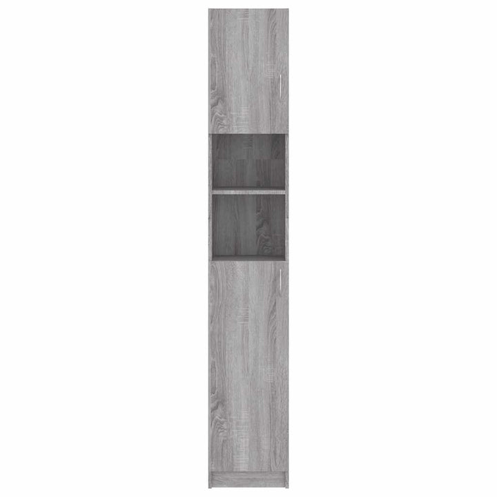badeværelsesskab 32x25,5x190 cm konstrueret træ grå sonoma-eg